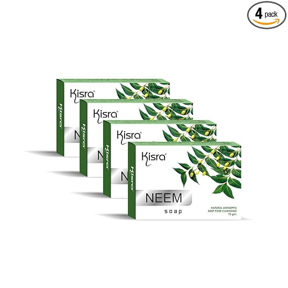 Kisra Neem Soap Deep Pore Cleansing 75gm (Pack of 4)
