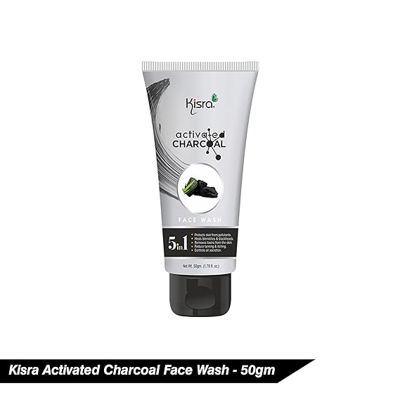 Kisra Activated Charcoal Anti-Pollution Face Wash for Deep Pore Cleaning, 50gm | Removes Dirt & Impurities | Suitable for Acne Prone Skin | For Men & Women (Pack of 2) - Image 5